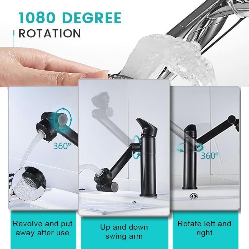 HydroGlide™ 1080 Swiveling Faucet — Rotate 1080° For Ultimate Convenience