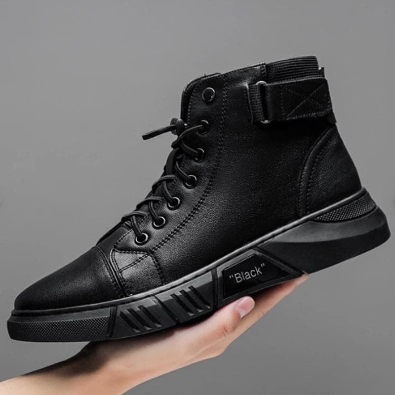 Brogan™ - Black Warm Leather Boots