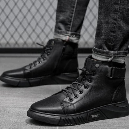 Brogan™ - Black Warm Leather Boots