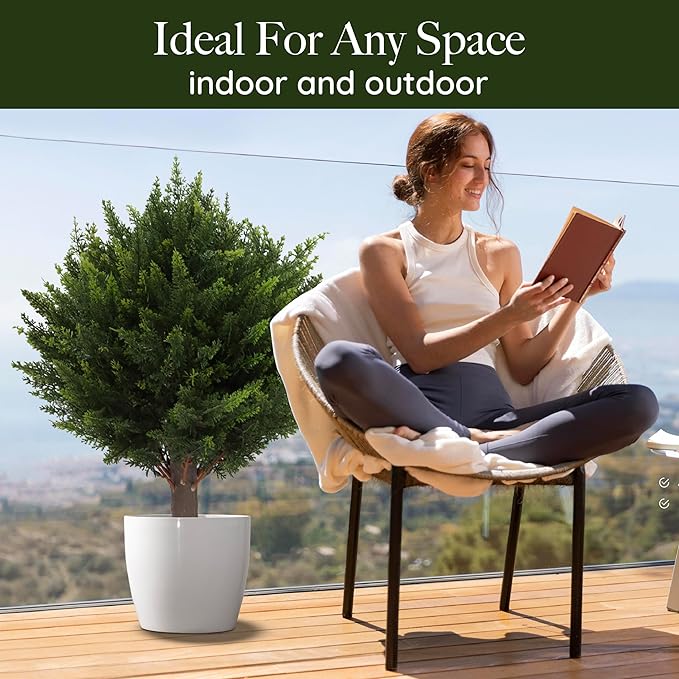 EverVerde™ Artificial Cedar Topiary Tree – Effortless lush greenery that stays vibrant all year round