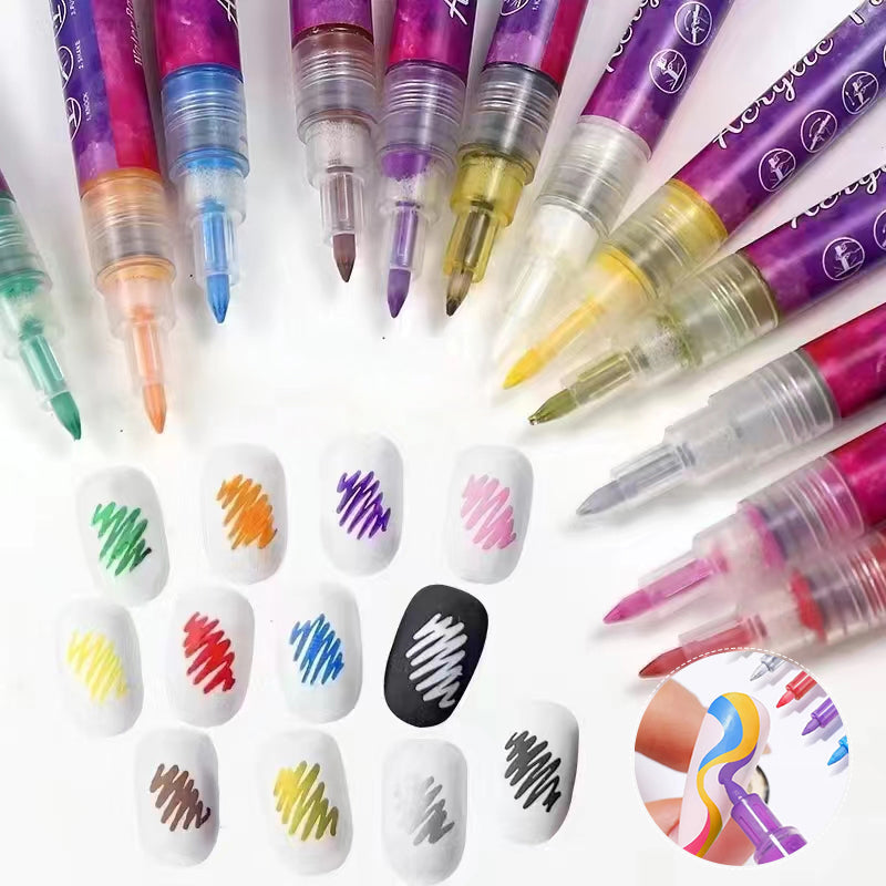 Nailpen™ - Vibrant Waterproof Graffiti Pen Set – 12 Colors for Creative Artists