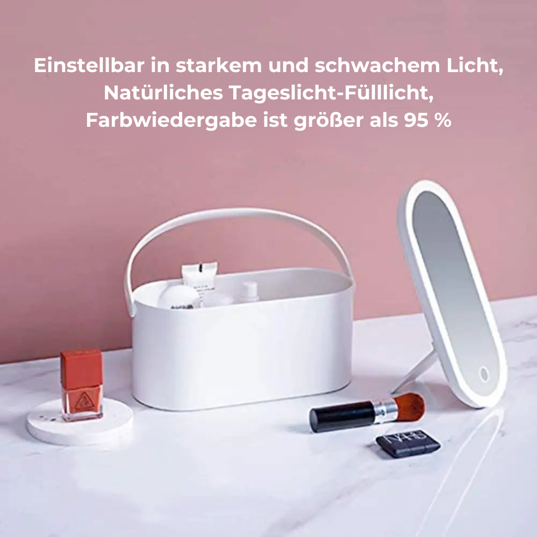 RadianceKit™ - Portable Cosmetic Storage Box With LED Light Mirror