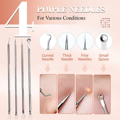 DermaTool™ – Stainless Steel Blackhead Removal Tool Set